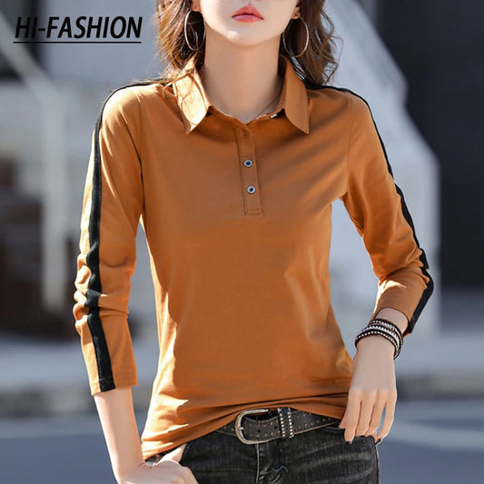 Elegance Cotton Shirt - Korean Casual Office Blouse for Women