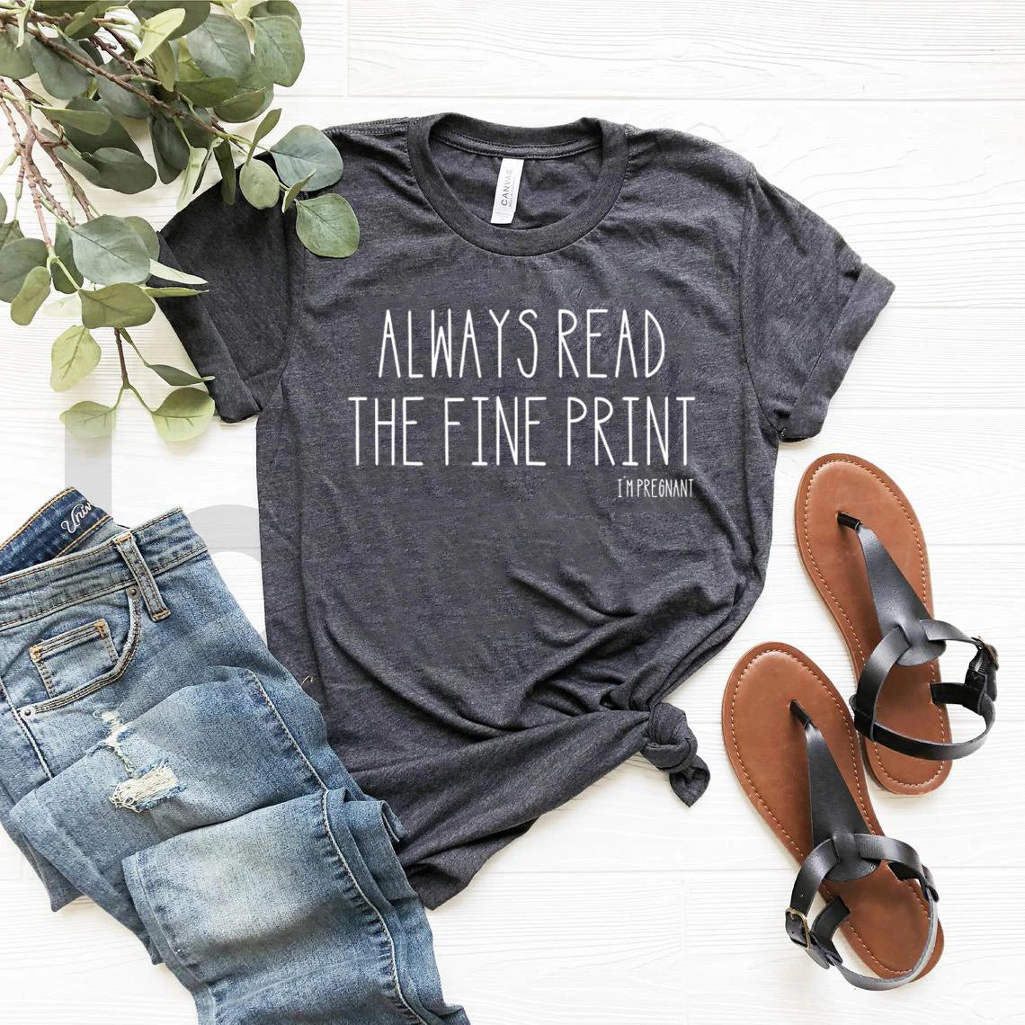 Pregnancy Announcement T-Shirt: Fine Print Edition