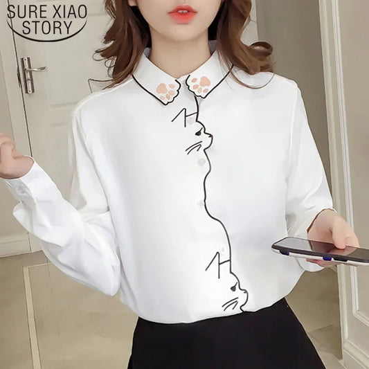 Embroidered Long Sleeve Women's Blouse