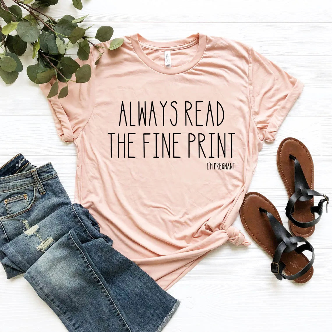 Pregnancy Announcement T-Shirt: Fine Print Edition